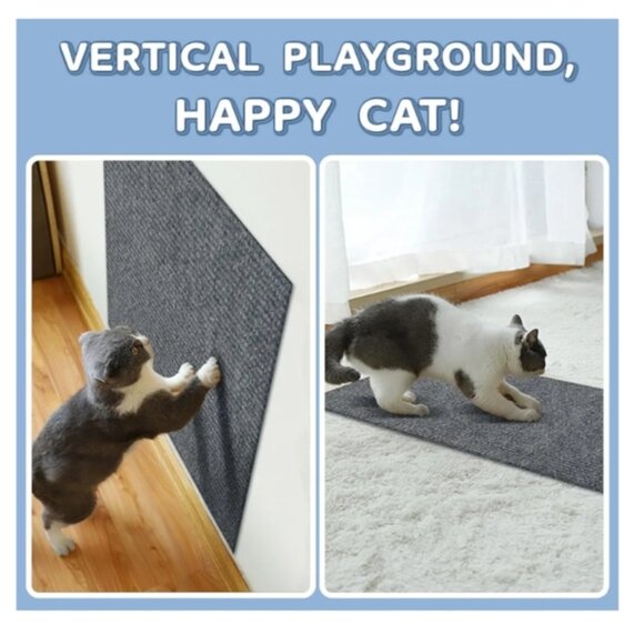 NWT Cat Scratching Mat furniture protector Roll of self adhesive Mat gray - Picture 4 of 9